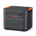 Angled view of Jackery Battery Pack 5000 Plus highlighting its portable design with built-in handles and front battery status display