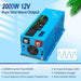 Angled view of Sun Gold Power 2000W DC 12V Pure Sine Wave Inverter With Charger highlighting 2000W pure sine wave output and built-in 70A battery charger