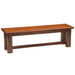 Antique Oak Fireside Lodge Barnwood 36-Inch Bench - Wood Seat is a light-brown wooden bench with a smooth top and thick rustic legs
