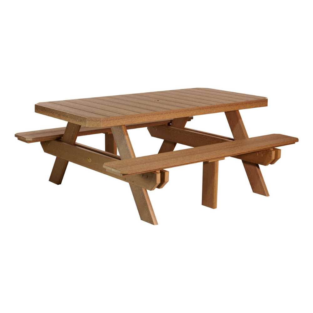 LuxCraft 6' Rectangular Picnic Table-Freedom Room