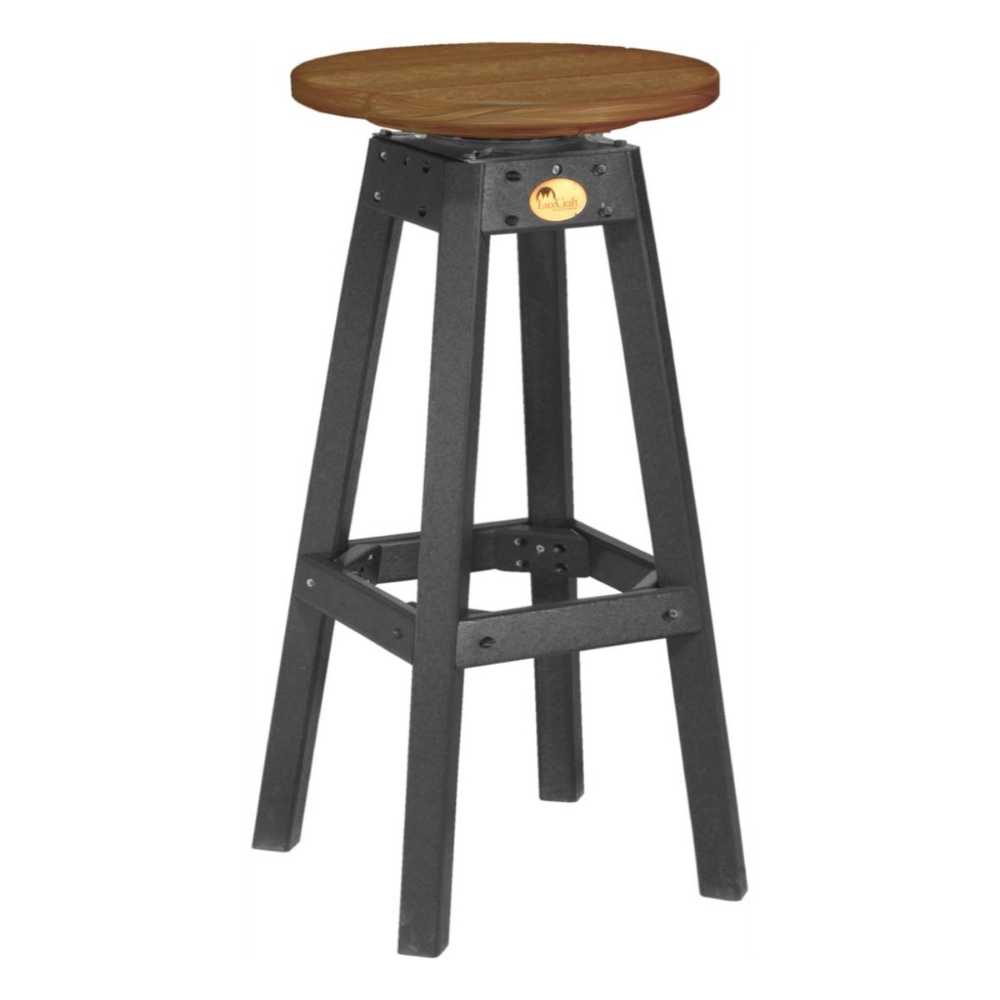 Antique Mahogany and Black LuxCraft Bar Stool