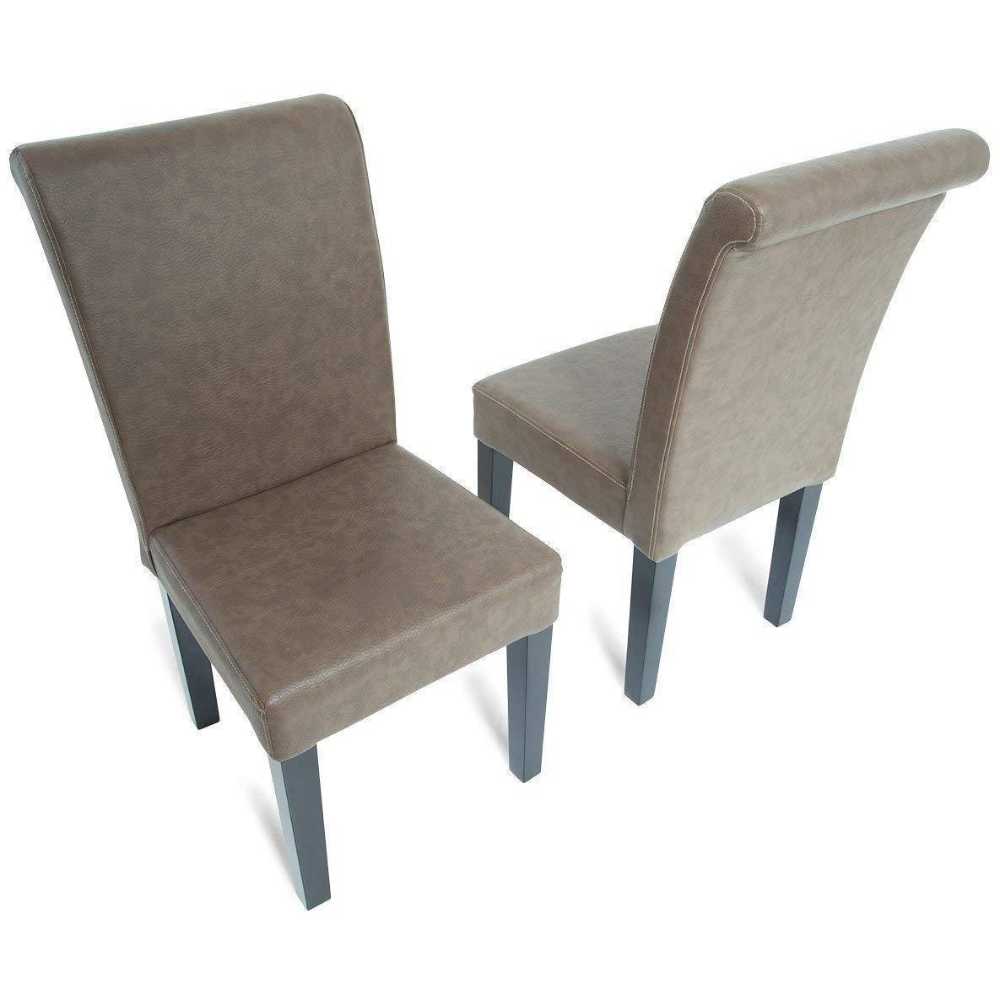 A pair of Coffee BBO Poker Tables Premium Lounge Chairs (Set of 2) with light brown upholstery and black legs