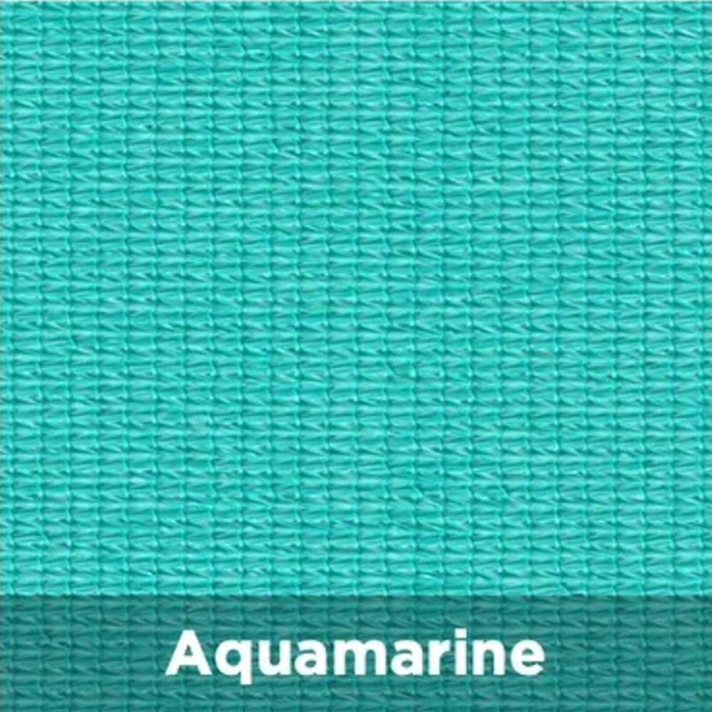 Aquamarine Tenshon Equilateral Triangle Shade Sail fabric color sample featuring a bright aquamarine woven shade material