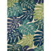 A rectangular version of the Couristan Covington Indoor/Outdoor Rug - Monstera/Cream-Multi showcases its overall leafy layout from top to bottom