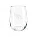 Arizona Cardinals Crate & Barrel NFL Aspen 17oz Stemless Wine Glass, Set of 4 features a clear stemless glass etched with the Cardinals bird-head logo
