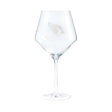 Arizona Cardinals Crate & Barrel NFL Tour 24oz Red Wine Glass, Set of 4 featuring the Cardinals bird-head logo etched on a clear stemmed wine glass