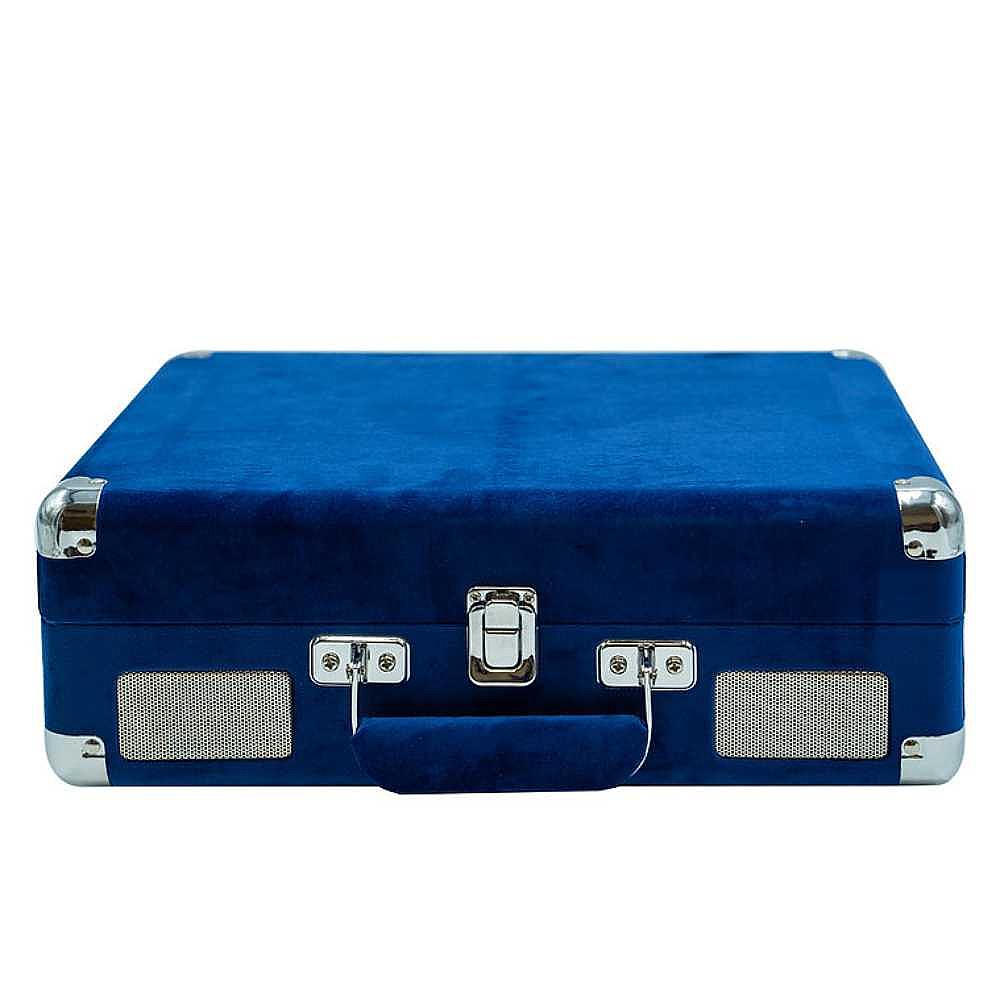 Arkrocket Curiosity Suitcase Bluetooth Turntable (Klein Blue) is closed