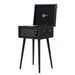 Arkrocket Retro Turntable Wireless Record Player With Legs (Black) is displayed with the lid open, showing a vinyl record