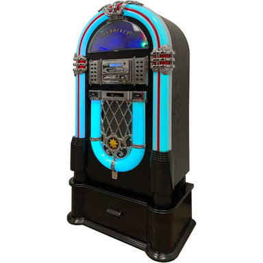 Arkrocket Taurus II Jukebox with Stand - Black 2024 New Upgrade from a side angle