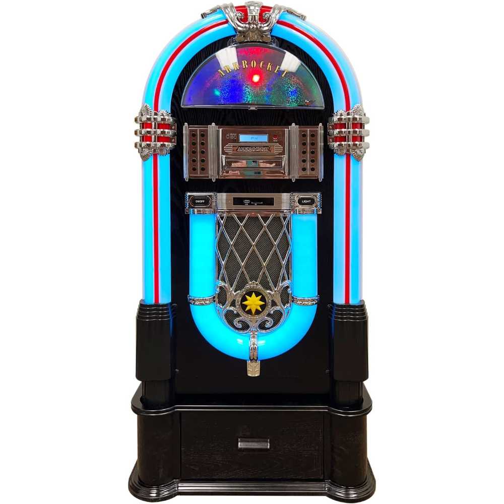 Arkrocket Taurus II Jukebox with Stand - Black 2024 New Upgrade in a front view