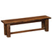 Artisan Fireside Lodge Barnwood 36-Inch Bench - Wood Seat is a dark textured reclaimed-wood bench with chunky legs and a long flat seat