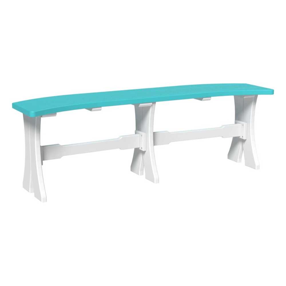 Aruba Blue and White LuxCraft 52 Table Bench