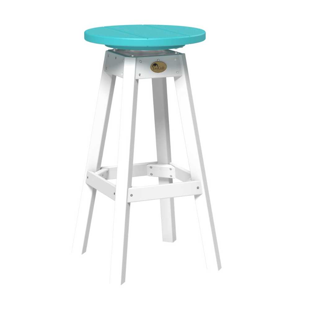 Aruba Blue and White LuxCraft Bar Stool