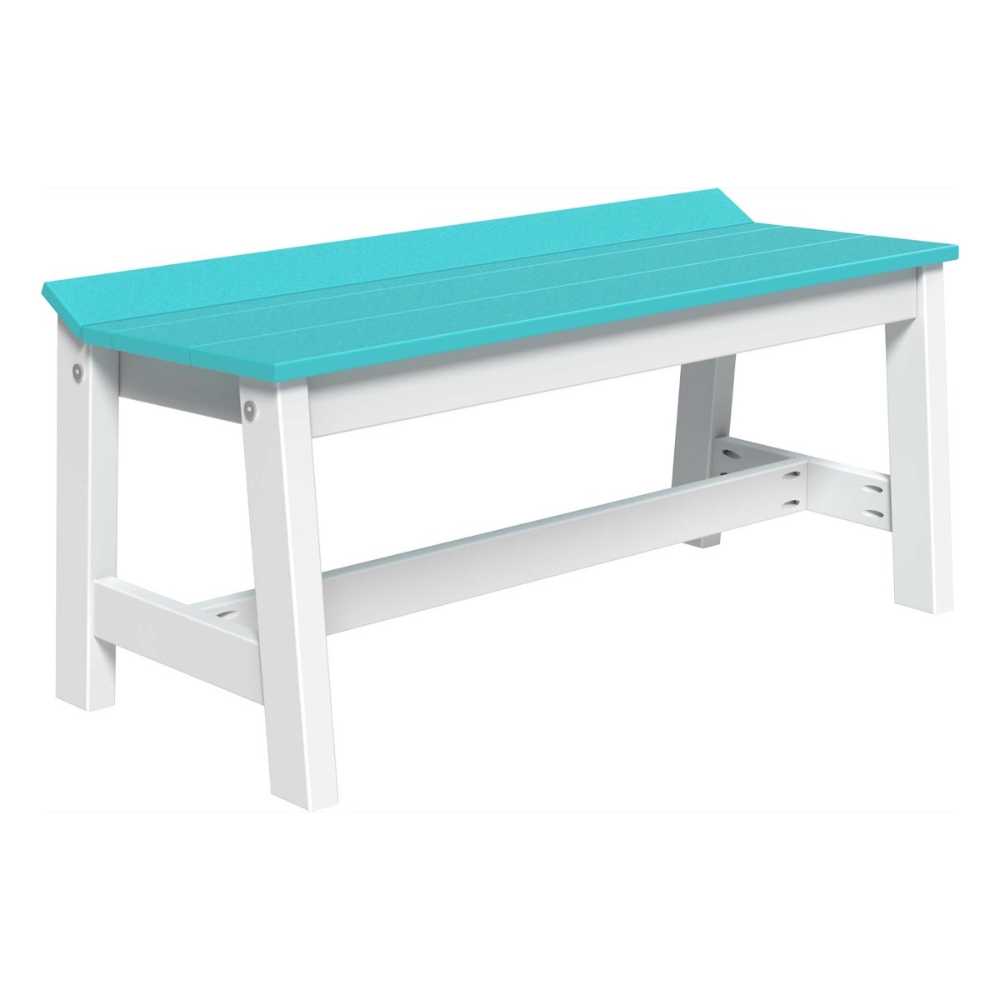 Aruba Blue and White LuxCraft Cafe Dining Bench 41