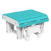 Aruba Blue and White LuxCraft Glider Footrest