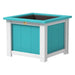 Aruba Blue and White LuxCraft Poly Lumber Square Planter in 24in and 15in