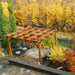 A scenic backyard area displaying the Outdoor Living Today Western Red Cedar Pergola & Canopy amid lush greenery and colorful foliage