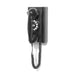 A side-angle view of the Crosley 302 Wall Phone - Black