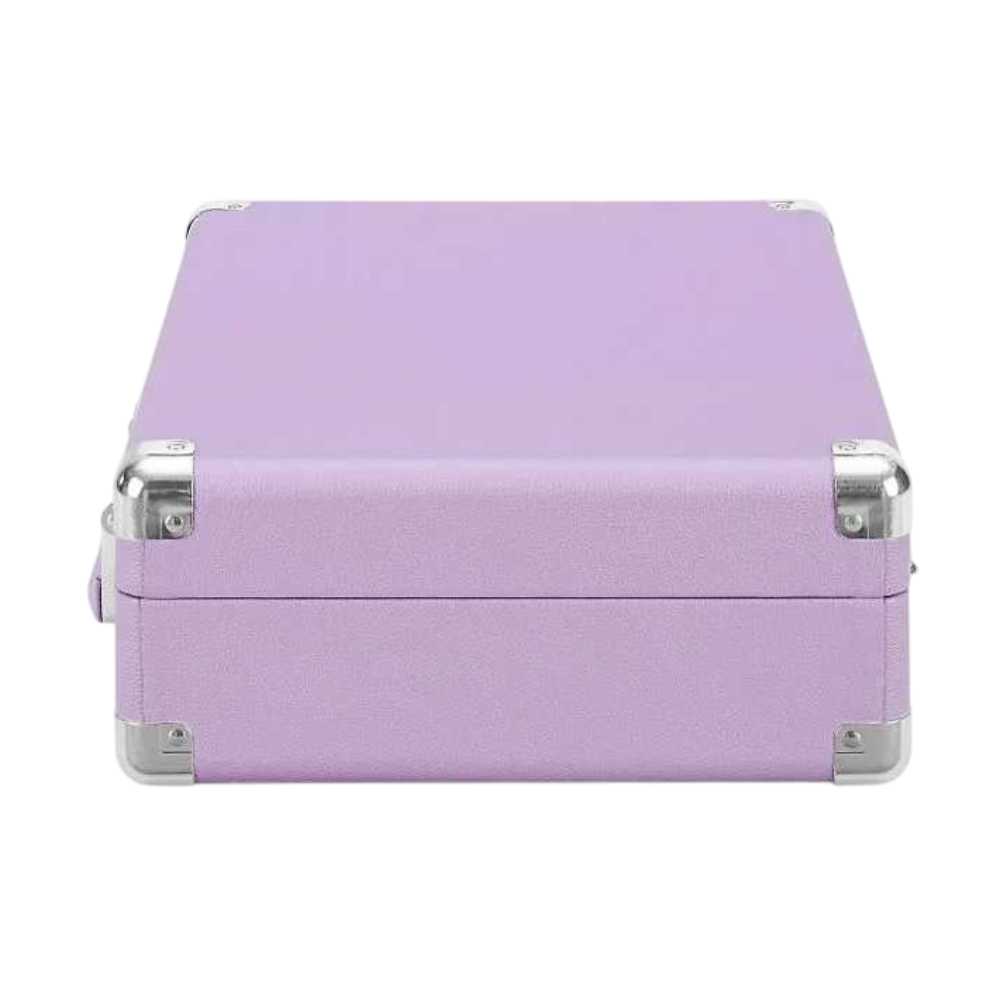 A side angle of the Crosley Cruiser Plus Portable Turntable with Bluetooth InOut - Lavender