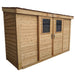 A side angle shows the sturdy wooden build of the Outdoor Living Today GardenSaver 12×4 with Sliding Doors against a plain white background