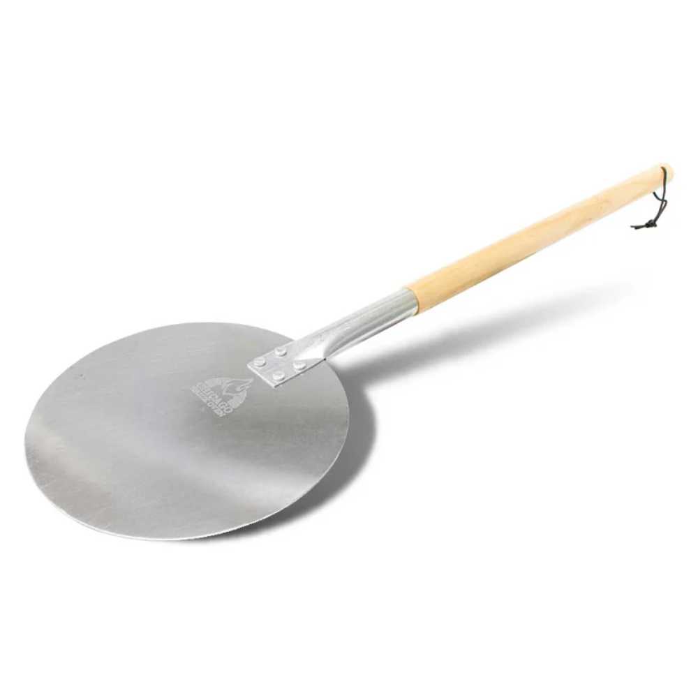 A side view of the Chicago Brick Oven Aluminum Pizza Peel - Turning Pizza Paddle