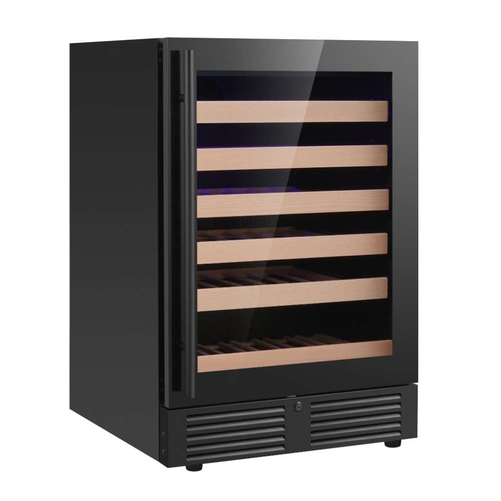 KingsBottle 24 Inch Under Counter LOW-E Glass Door Single Zone Wine Cooler-Freedom Room