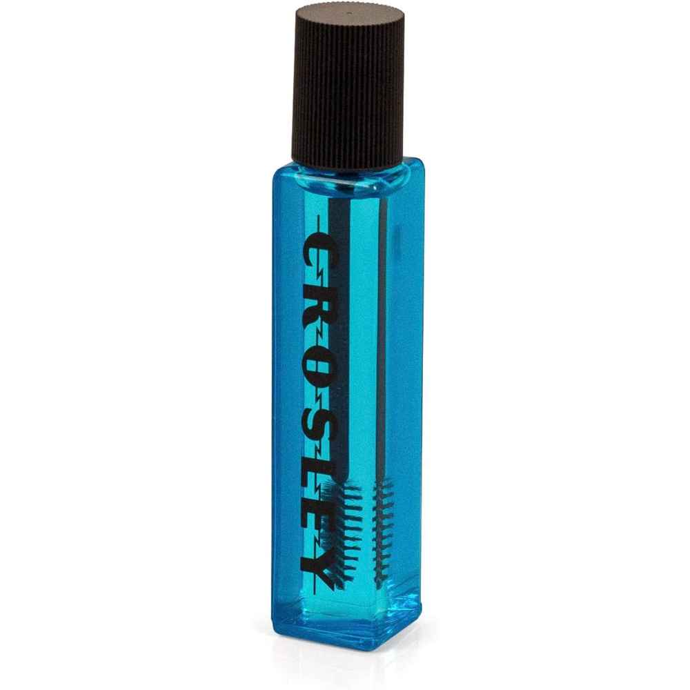 A small blue bottle labeled Crosley Stylus Cleaning Kit with an integrated brush in the cap