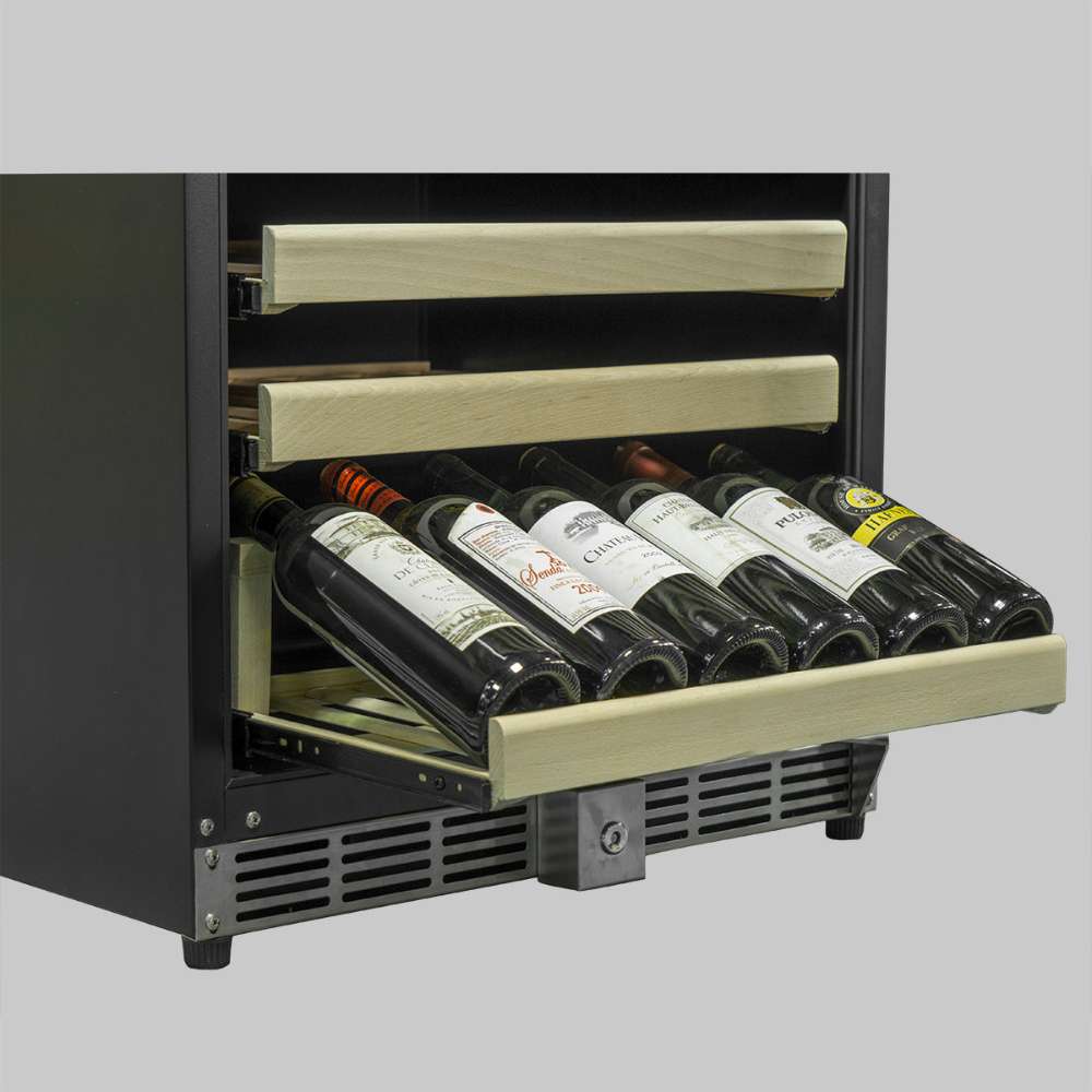 KingsBottle 44 Bottles 24 Inch Under Counter Dual Zone Wine Cooler Drinks-Freedom Room