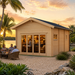 Astrid 70 transformed into an upscale golden-hour backyard bar, with friends gathering beside a tropical Florida Keys waterfront.