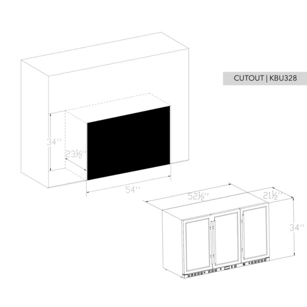 KingsBottle 53 Inch Heating Glass 3 Door Large Beverage Refrigerator-Freedom Room