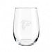 Atlanta Falcons Crate & Barrel NFL Aspen 17oz Stemless Wine Glass, Set of 4 features a clear stemless glass etched with the Falcons bird logo