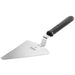 A triangular 13.25 stainless steel pizza slice server with a black handle, part of the Chicago Brick Oven – The Essential Accessories Package