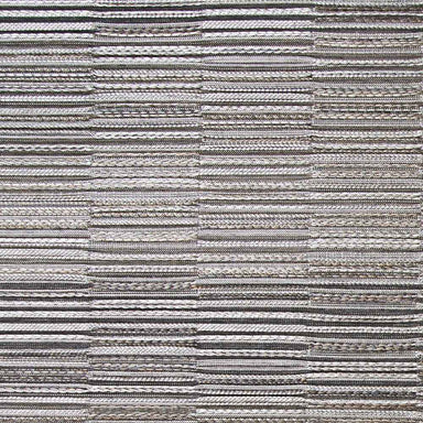 A zoomed-in image reveals the unique woven pattern and color variations in the Couristan Cape Indoor/Outdoor Rug - Fayston/Silver-Charcoal