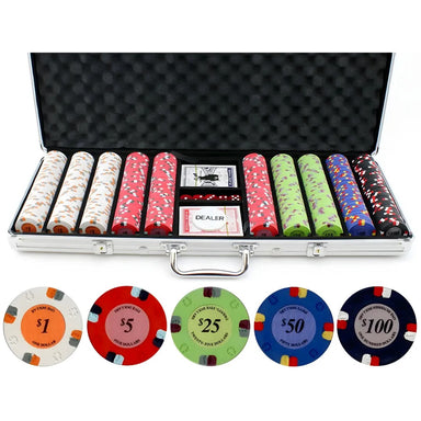 BBO Poker Tables 13.5g 500 pc Lucky Horse shoe Clay Poker Chips Set