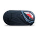 BBO Poker Tables Heavy Duty Poker Table Travel Bag is unzipped slightly, revealing a red playing surface underneath the black cover