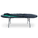 BBO Poker Tables Nylon Soft Cover [UPT, Aces Pro, Rockwell, Elite] is partially lifted to expose a green surface