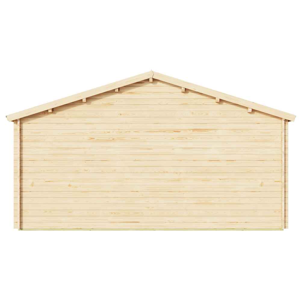 Back gable side of the GardenHouse24 USA ALU Concept Arosa 70C Garden Room, fully enclosed in horizontal wood planks without windows or openings