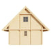 Back side of the GardenHouse24 USA Anders 90A Garden Room features a gabled roof and small windows for a classic cabin design