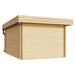 Back side of the GardenHouse24 USA Miriam 44A Classic Garden Room is shown plain and seamless, emphasizing its smooth wooden finish