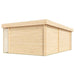Back view of the GardenHouse24 USA Konrad 44 Garden Room shows its solid wooden rear wall with no windows, emphasizing privacy