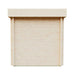 Back view of the GardenHouse24 USA Sauna Tuuli 90 Garden Room, featuring a plain wood-paneled wall without windows or doors