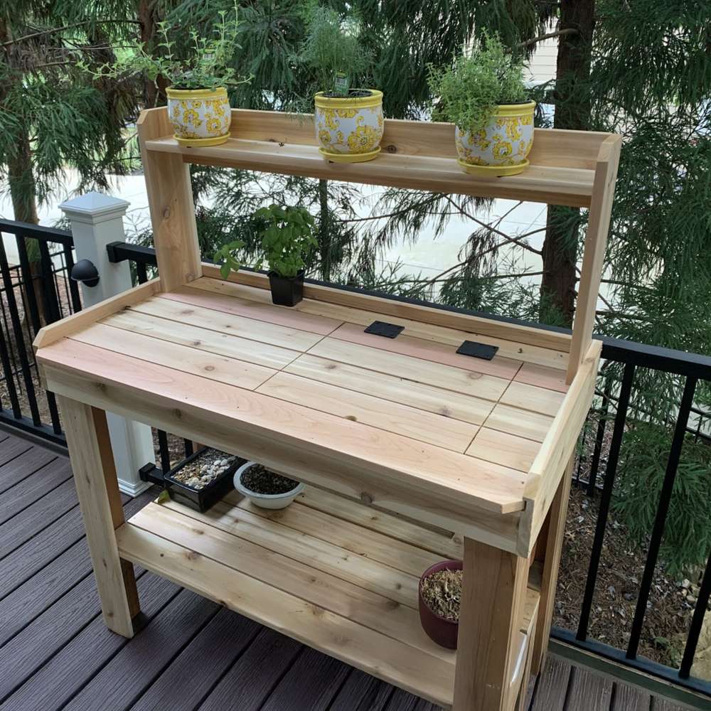 Outdoor Living Today 4×2 Western Red Cedar Potting Bench