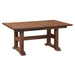 Barnwood Top Fireside Lodge Barnwood Extension Dining Table closed from an angled view highlighting its thick rustic top and sturdy trestle-style legs