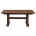 Barnwood Top Fireside Lodge Barnwood Extension Dining Table fully closed with a rustic plank-style top and sturdy square legs