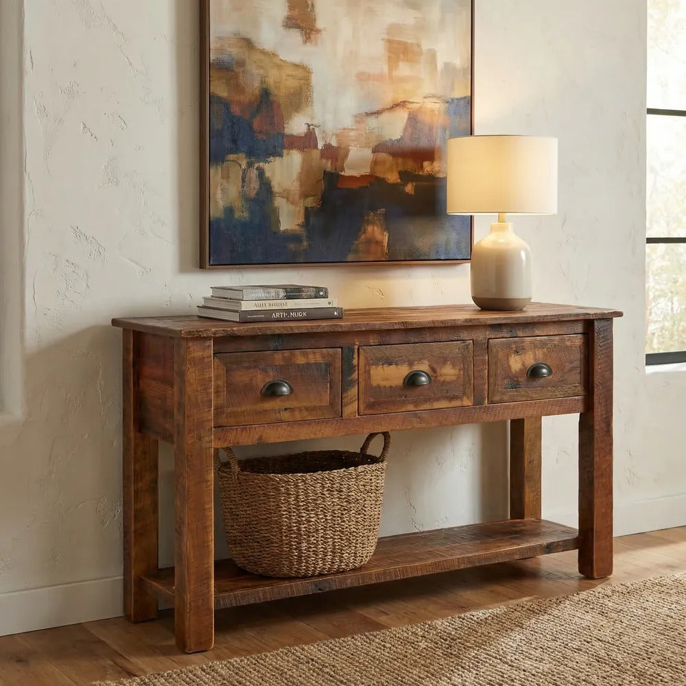 Fireside Lodge Barnwood Console Table