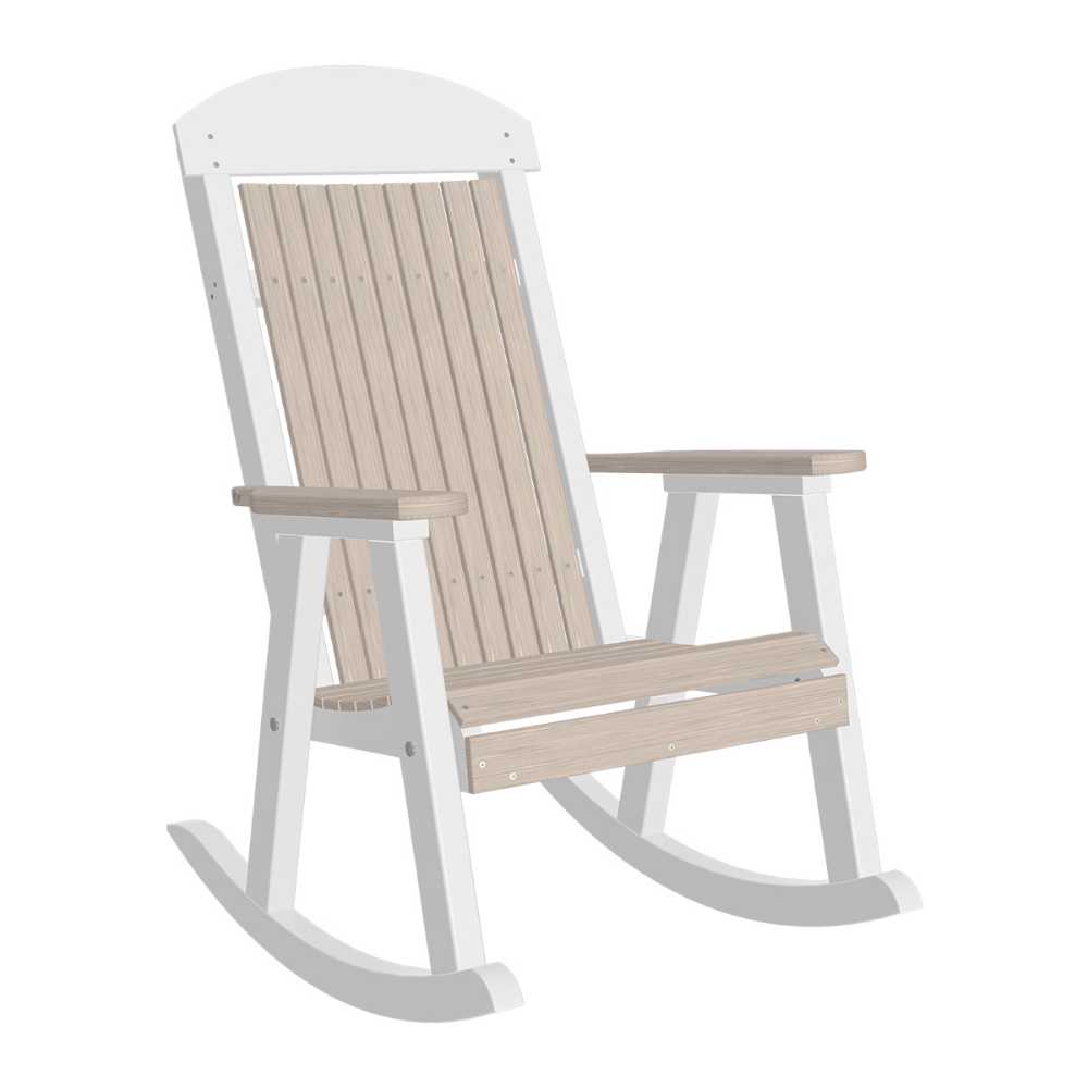 Birch and White LuxCraft Porch Rocker