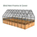 Bird Net Frame & Cover Outdoor Living Today 8x16 Raised Garden Bed with a tall black frame and protective bird netting covering the wooden planter