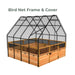 Bird Net Frame & Cover Outdoor Living Today 8x8 Raised Garden Bed with a tall black frame and bird netting cover to protect plants from birds