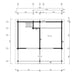Black-and-white floor plan sketch shows the main layout of the GardenHouse24 USA Sauna Marit 90 Garden Room