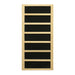 Black carbon infrared heating panel in a light wood frame used in Golden Designs Dynamic Avila Elite 1-2 Person Ultra Low EMF Far Infrared Sauna